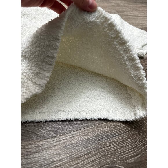 Skims fuzzy knit t-shirt slim fit Sherpa top size s/m off white plush tee - Picture 8 of 11